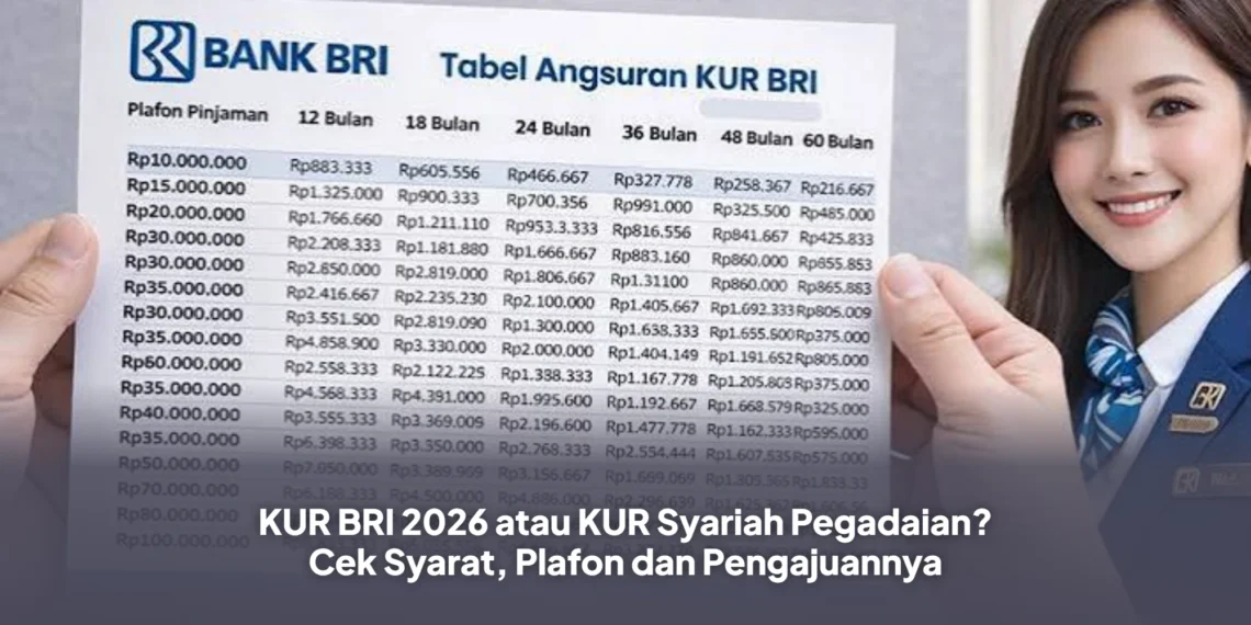 KUR BRI 2026 atau KUR Syariah Pegadaian? Cek Syarat, Plafon dan Pengajuannya